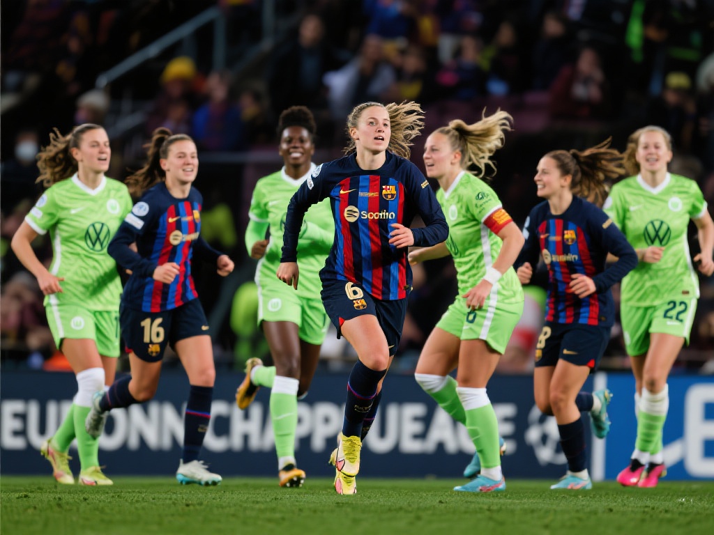 在最近的欧洲女足冠军联赛中，巴萨女足以6